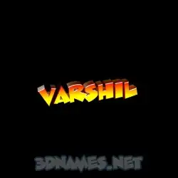varshil in Black Background style - 3D name wallpaper