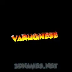 varughese in Black Background style - 3D name wallpaper