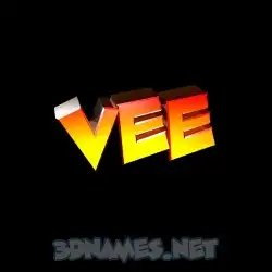 vee in Black Background style - 3D name wallpaper
