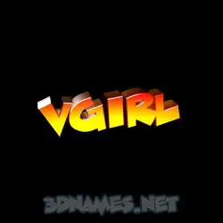 vgirl in Black Background style - 3D name wallpaper