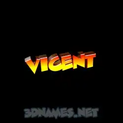 vicent in Black Background style - 3D name wallpaper