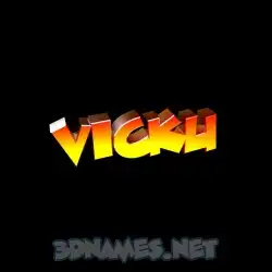 vicku in Black Background style - 3D name wallpaper
