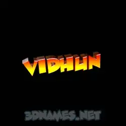 vidhun in Black Background style - 3D name wallpaper