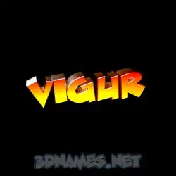 vigur in Black Background style - 3D name wallpaper