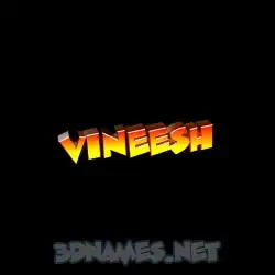 vineesh in Black Background style - 3D name wallpaper
