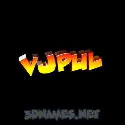 vjpul in Black Background style - 3D name wallpaper