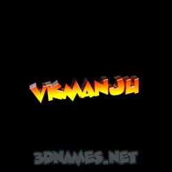 vkmanju in Black Background style - 3D name wallpaper
