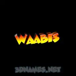 waabis in Black Background style - 3D name wallpaper