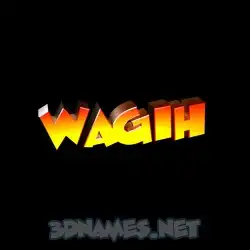 wagih in Black Background style - 3D name wallpaper