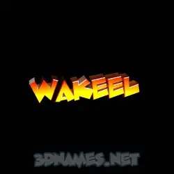 wakeel in Black Background style - 3D name wallpaper