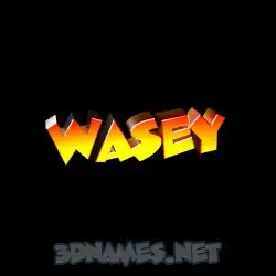 wasey in Black Background style - 3D name wallpaper