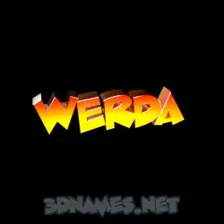 werda in Black Background style - 3D name wallpaper