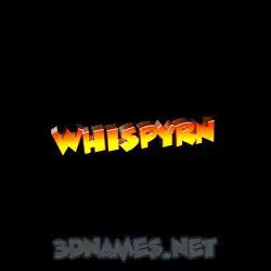 whispyrn in Black Background style - 3D name wallpaper