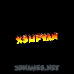 xsufyan in Black Background style - 3D name wallpaper