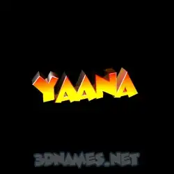 yaana in Black Background style - 3D name wallpaper
