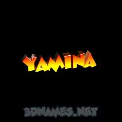 yamina in Black Background style - 3D name wallpaper