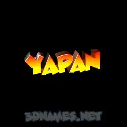 yapan in Black Background style - 3D name wallpaper