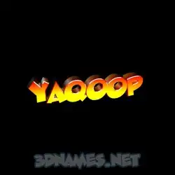 yaqoop in Black Background style - 3D name wallpaper