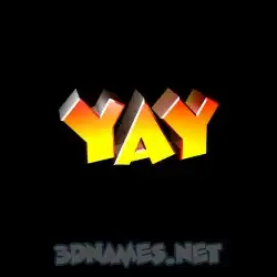 yay in Black Background style - 3D name wallpaper