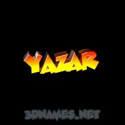 yazar in Black Background style - 3D name wallpaper