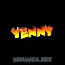 yenny in Black Background style - 3D name wallpaper