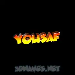 yousaf in Black Background style - 3D name wallpaper