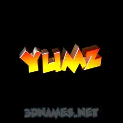 yumz in Black Background style - 3D name wallpaper