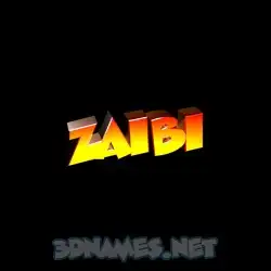 zaibi in Black Background style - 3D name wallpaper