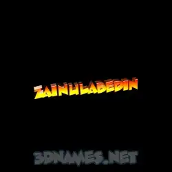 zainulabedin in Black Background style - 3D name wallpaper