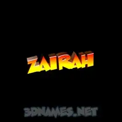 zairah in Black Background style - 3D name wallpaper