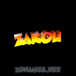 zakou in Black Background style - 3D name wallpaper
