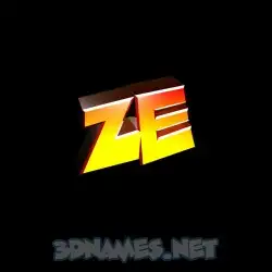 ze in Black Background style - 3D name wallpaper