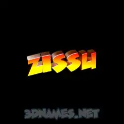 zissu in Black Background style - 3D name wallpaper
