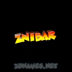 znibar in Black Background style - 3D name wallpaper