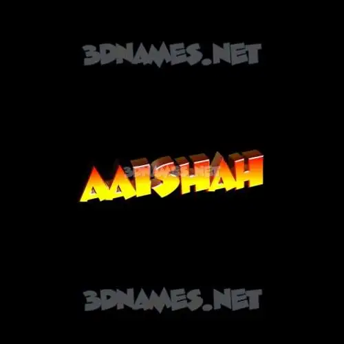aaishah in Black Background style - 3D name wallpaper