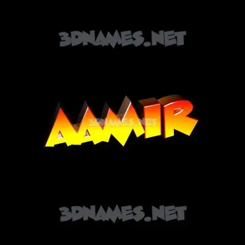 aamir in Black Background style - 3D name wallpaper