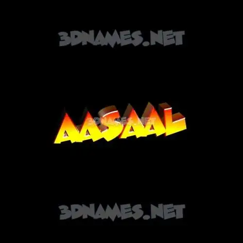 aasaal in Black Background style - 3D name wallpaper