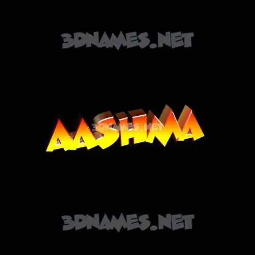 aashma in Black Background style - 3D name wallpaper