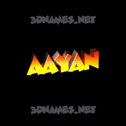 aayan in Black Background style - 3D name wallpaper