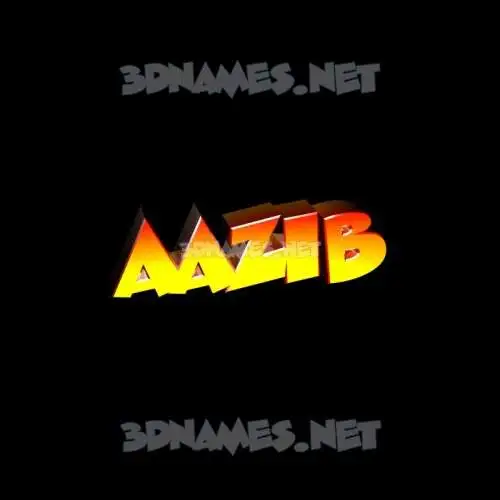 aazib in Black Background style - 3D name wallpaper