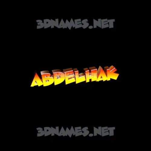 abdelhak in Black Background style - 3D name wallpaper