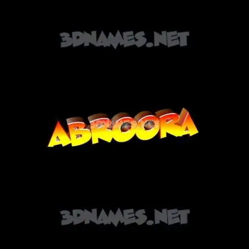 abroora in Black Background style - 3D name wallpaper