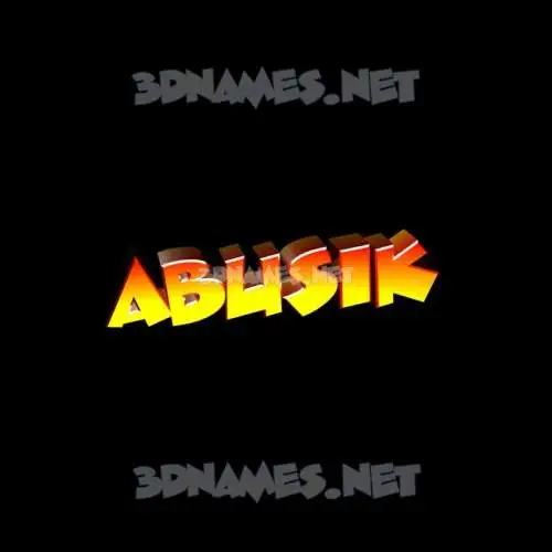 abusik in Black Background style - 3D name wallpaper