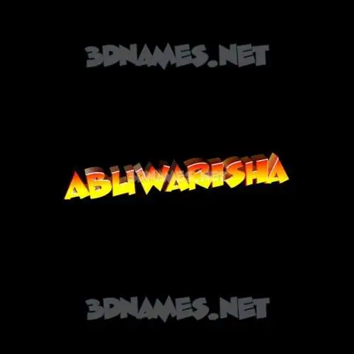 abuwarisha in Black Background style - 3D name wallpaper