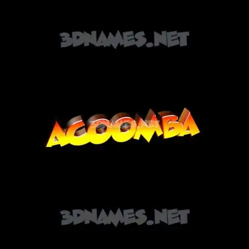 acoomba in Black Background style - 3D name wallpaper