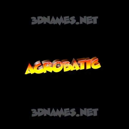 acrobatic in Black Background style - 3D name wallpaper