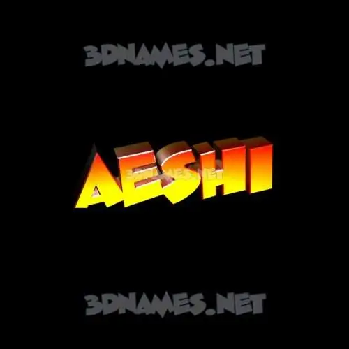 aeshi in Black Background style - 3D name wallpaper