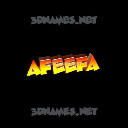 afeefa in Black Background style - 3D name wallpaper