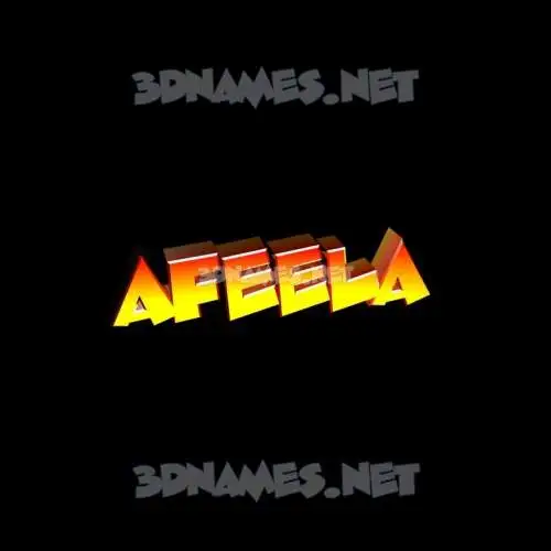 afeela in Black Background style - 3D name wallpaper