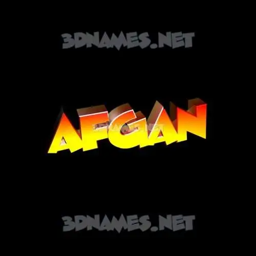 afgan in Black Background style - 3D name wallpaper